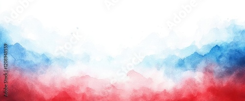 Watercolor Patriotic Background with Red White and Blue Soft Texture for July 4th and Memorial Day Celebrations