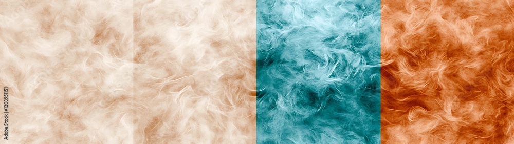 Obraz premium Abstract textured background featuring soft gradients of beige, teal, and copper hues. background soft tones tranquil vibes concept
