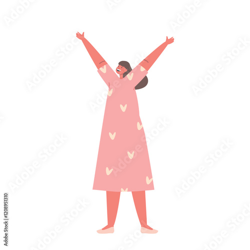 Smiling, Carefree Girl Character , Radiating Joy And Innocence. Child With Sparkling Eyes And A Contagious Laughter