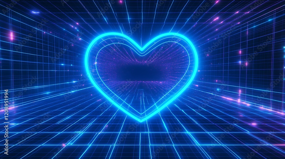 Neon Heart Tunnel: A Digital Love Journey Neon Heart Tunnel: A Digital Love Journey