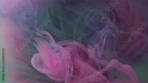 Wallpaper Mural Vaporing clouds. Dramatic smoke and fog in contrasting vivid white blue pink bright green colors on intense art abstract background. Torontodigital.ca