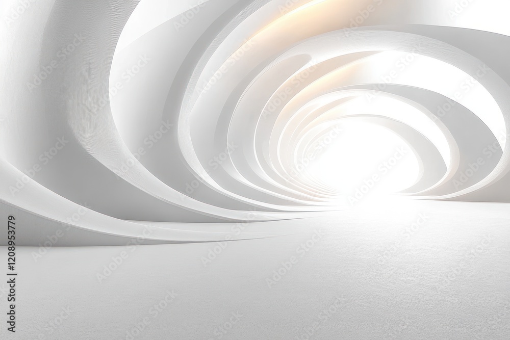 Obraz premium Futuristic Abstract Minimalist Design with Gentle Curves and Soft Lighting