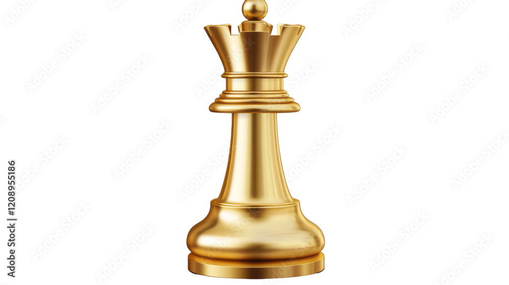 Golden chess piece isolated on white background Golden chess piece isolated on white background