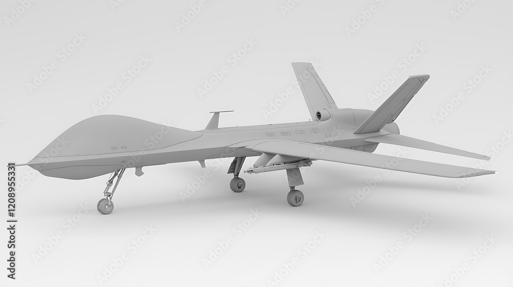 A detailed view of a futuristic drone-style airplane with a smooth body and wingless design, isolated on a white background for clarity A detailed view of a futuristic drone-style airplane with a smooth body and wingless design, isolated on a white background for clarity