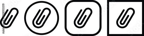 Link icon paperclip attached file web page url buttons attachment document sign symbol Internet icons flat line set. Chain vector for social media apps or web isolated on transparent background