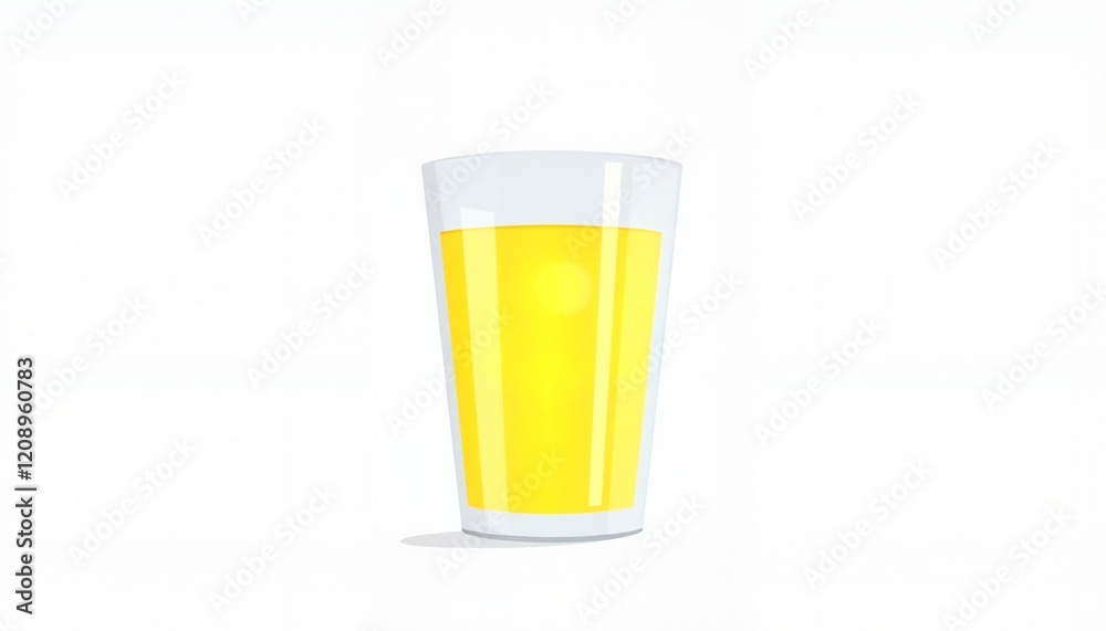 Single Glass of Freshly Squeezed Orange Juice on White Background Single Glass of Freshly Squeezed Orange Juice on White Background