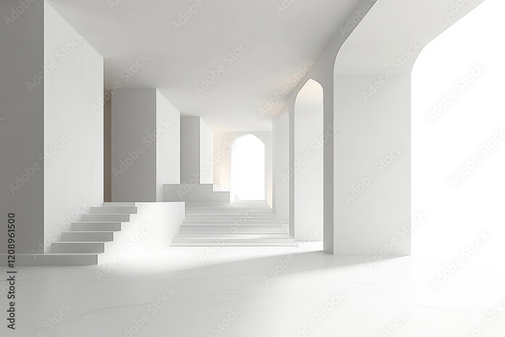 Obraz premium Minimalist Geometric Architecture Soft Light Modern Design