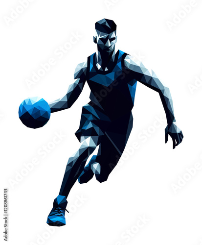 basketball sport - low poly design style (artwork 1)