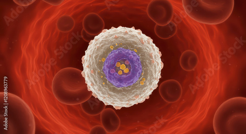 Detailed 3D View of Neutrophil: Granulocyte with Phagocytic Role in Blood and Inflammation Processes

 photo