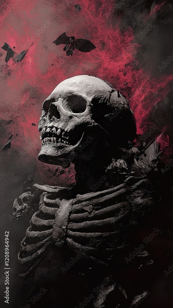 Dark Gothic Skull: A Surreal Exploration of Mortality Dark Gothic Skull: A Surreal Exploration of Mortality