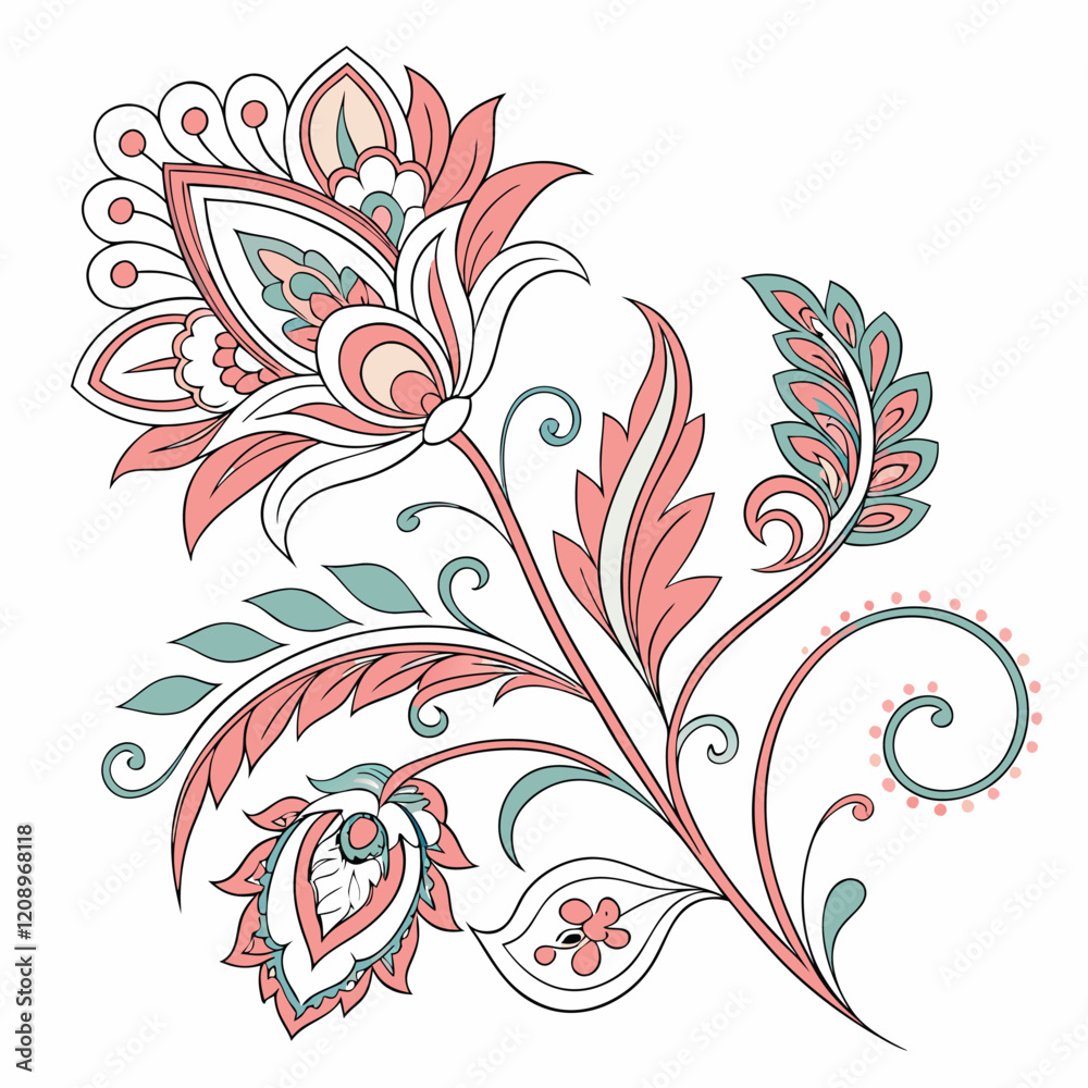 Elegant floral ornaments vector illustration design on white background. Floral vector art, Vector art. Elegant floral ornaments vector illustration design on white background. Floral vector art, Vector art.