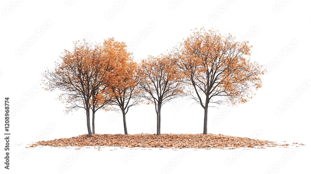 Autumnal Transition: Two Trees, One Season's Change Autumnal Transition: Two Trees, One Season's Change