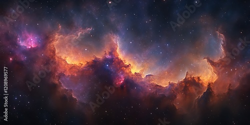 Cosmic Nebula with vibrant colors and stars.