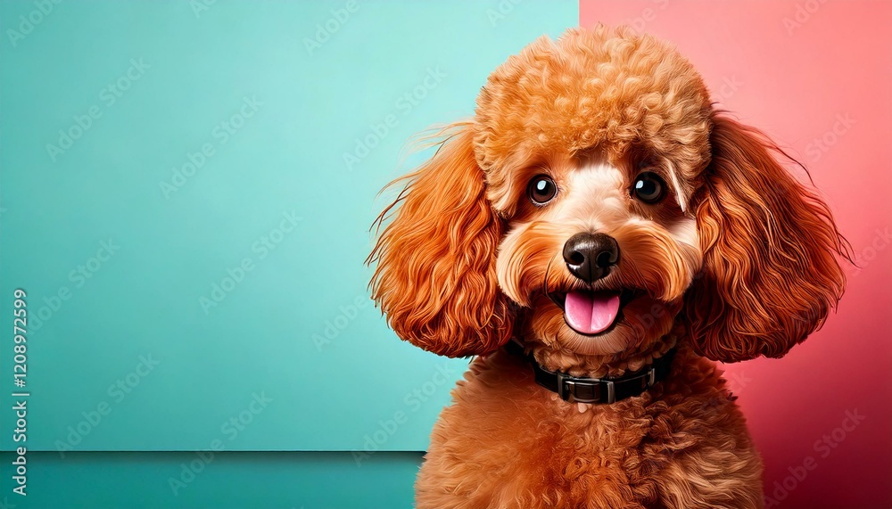 Small dog toy poodle message card; message frame. For birthdays, anniversaries, banners, thumbnails. Small dog toy poodle message card; message frame. For birthdays, anniversaries, banners, thumbnails.
