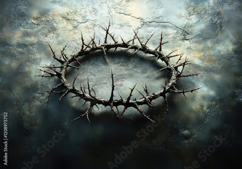 Crown of Thorns and Shadow of Kings - Symbol of Sacrifice and Triumph in Christian Faith photo