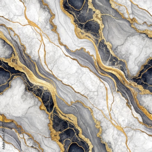 Elegant Grey and Gold Marble Texture Luxury Abstract Background Design