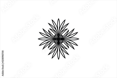 A Flower design black and white image made by adobe illustrator.