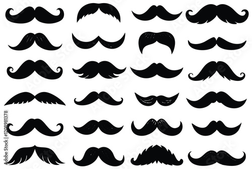 Set of men's mustache