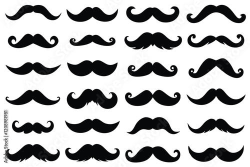 Set of men's mustache