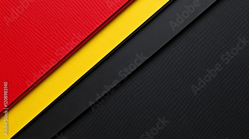 Abstract diagonal stripes of red yellow and black