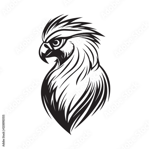  Bearded Vulture Image Vector. Bearded Vulture Face Vector Illustration on white background.