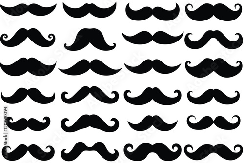 Set of men's mustache