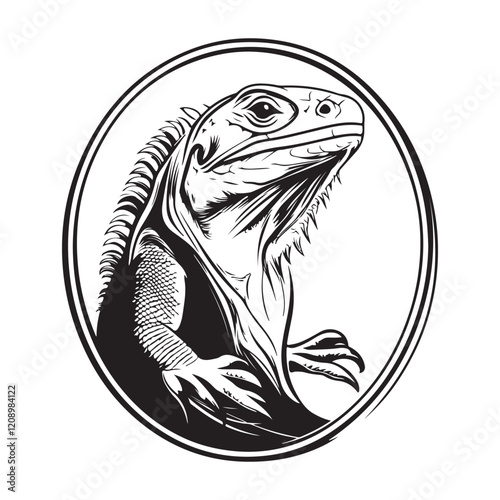 Iguana image vector. Lesser Antillean Iguana Vectors and Illustration on white background.