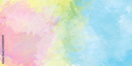 Abstract bright texture of yellow paint background. Yellow paint background, beautiful sweet cotton candy twilight sky watercolor background