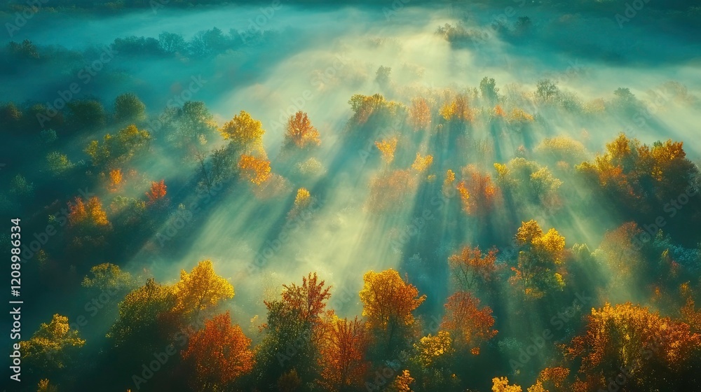 Fototapeta premium A vibrant sunset over the forest