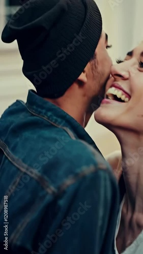 Captivating Scene of Joyful Laughter in Colorful Atmosphere Footage