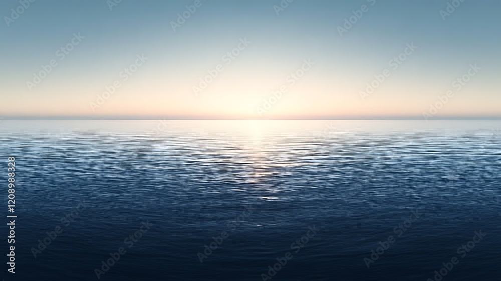 Serene Ocean Sunset Calm Water Horizon Sky Serene Ocean Sunset Calm Water Horizon Sky