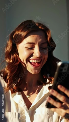 Smiling Woman in Natural Light Scene Footage