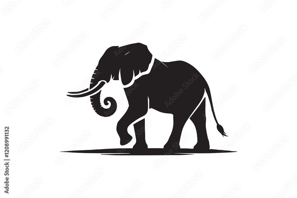 Obraz premium Elephant Silhouette and vector 