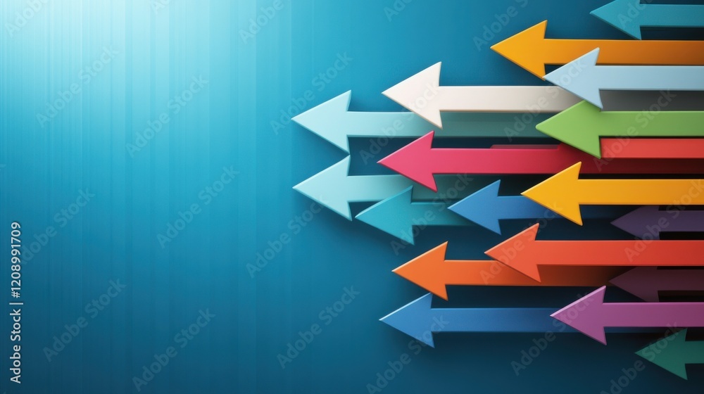 Dynamic directional arrows representing progress and change in a modern graphic design digital environment creative perspective Dynamic directional arrows representing progress and change in a modern graphic design digital environment creative perspective