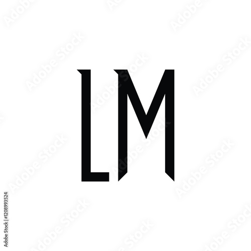 LM monogram logo design letter text name symbol monochrome logotype alphabet character simple logo