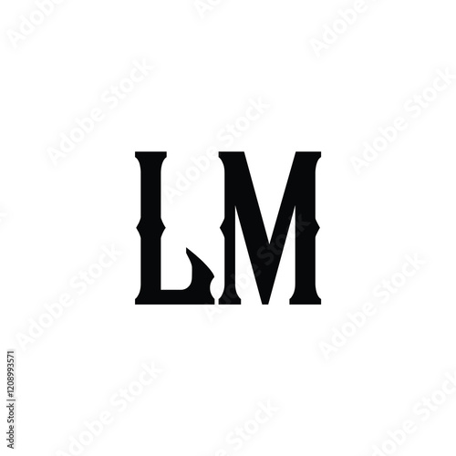 LM monogram logo design letter text name symbol monochrome logotype alphabet character simple logo