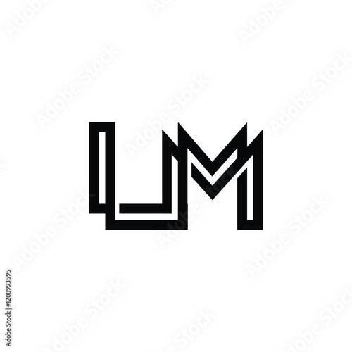 LM monogram logo design letter text name symbol monochrome logotype alphabet character simple logo