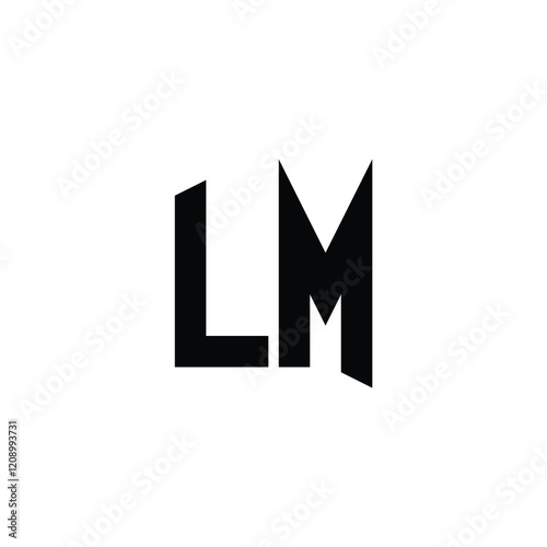 LM monogram logo design letter text name symbol monochrome logotype alphabet character simple logo
