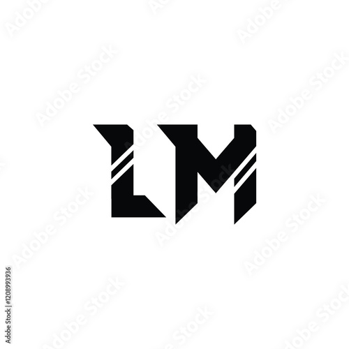 LM monogram logo design letter text name symbol monochrome logotype alphabet character simple logo