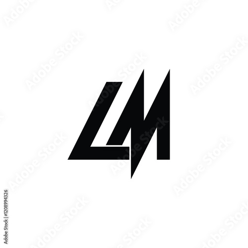 LM monogram logo design letter text name symbol monochrome logotype alphabet character simple logo