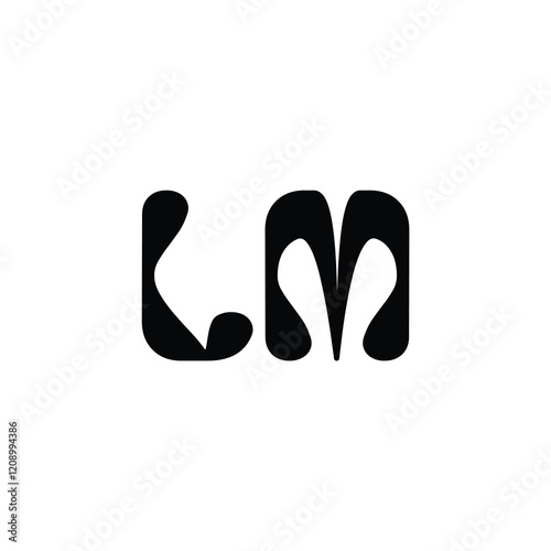 LM monogram logo design letter text name symbol monochrome logotype alphabet character simple logo