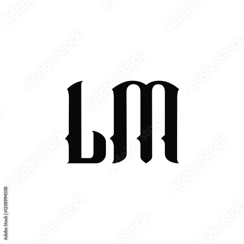 LM monogram logo design letter text name symbol monochrome logotype alphabet character simple logo