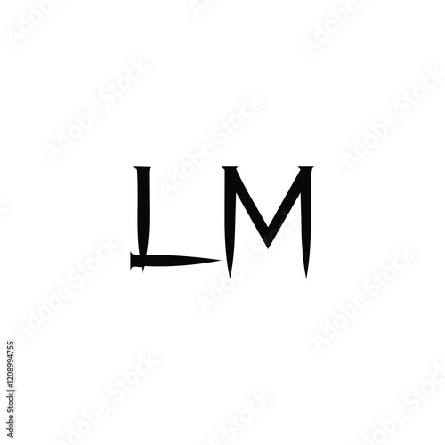 LM monogram logo design letter text name symbol monochrome logotype alphabet character simple logo