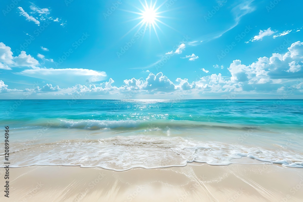Beautiful tropical beach and sea landscape with blue sky