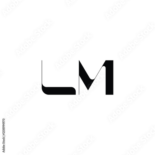 LM monogram logo design letter text name symbol monochrome logotype alphabet character simple logo