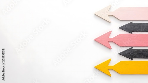 Free Download Colorful arrows point right, creating a dynamic visual effect against a clean, white background, suggesting direction and choice. - GFXLoad