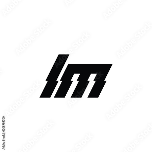 LM monogram logo design letter text name symbol monochrome logotype alphabet character simple logo