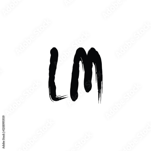 LM monogram logo design letter text name symbol monochrome logotype alphabet character simple logo