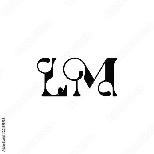 LM monogram logo design letter text name symbol monochrome logotype alphabet character simple logo