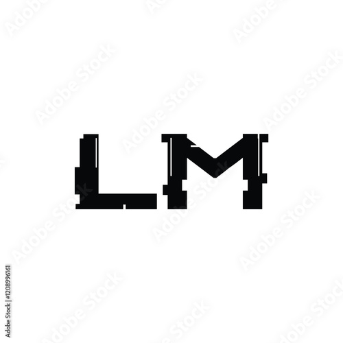 LM monogram logo design letter text name symbol monochrome logotype alphabet character simple logo